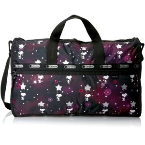 New with Tags Lesportsac x Peanuts Large Weekender Snoopy in the Stars Duffle